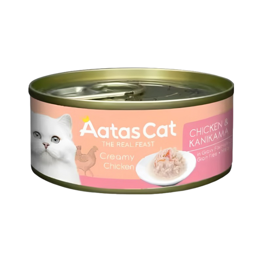 Aatas Cat Creamy Chicken & Kanikama 80g Carton (24 Cans)-Aatas Cat-Catsmart-express