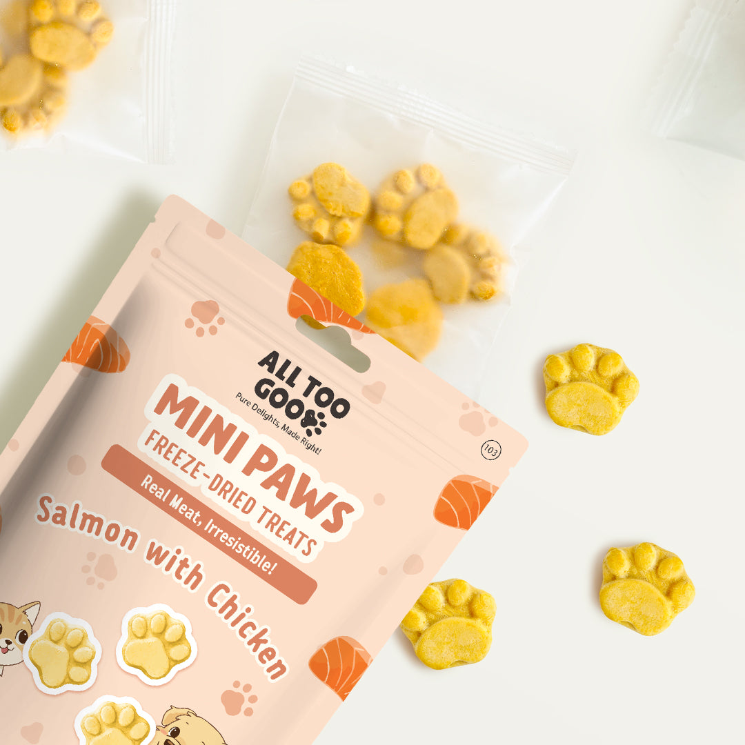 All Too Good Mini Paws Freeze-Dried Treats Salmon 54g (3 packs)-All Too Good-Catsmart-express