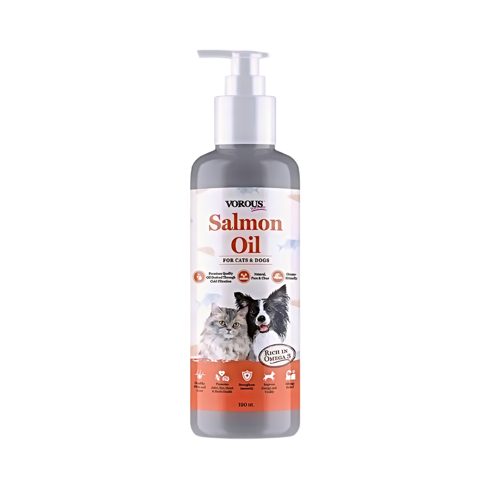 Vorous Wellness Pet Supplement Oil Salmon 120ml-Catsmart-express-Catsmart-express