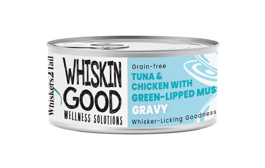 WhiskinGood Wellness Solutions Tuna & Chic w/Green-Lipped Mussels Gravy 70g (24 cans)-Catsmart-express-Catsmart-express