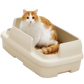 Nyantomo Cat Clean Toilet Relaxing Light Beige-Catsmart-express-Catsmart-express