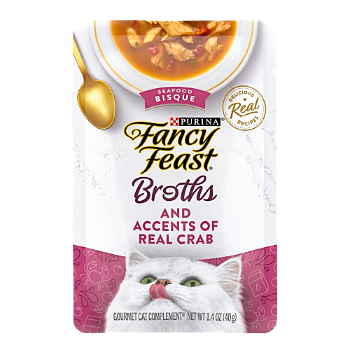 Fancy Feast Broths Seafood Bisque w/Accents of Real Crab 40g-Fancy Feast-Catsmart-express