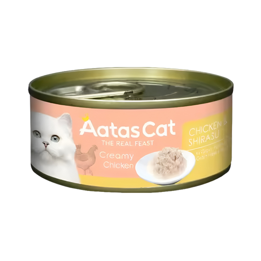 Aatas Cat Creamy Chicken & Shirasu 80g Carton (24 Cans)-Aatas Cat-Catsmart-express