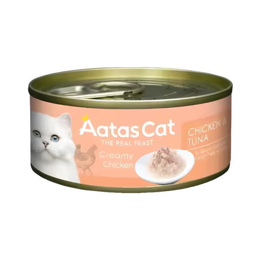 Aatas Cat Creamy Chicken & Tuna 80g Carton (24 Cans)-Aatas Cat-Catsmart-express