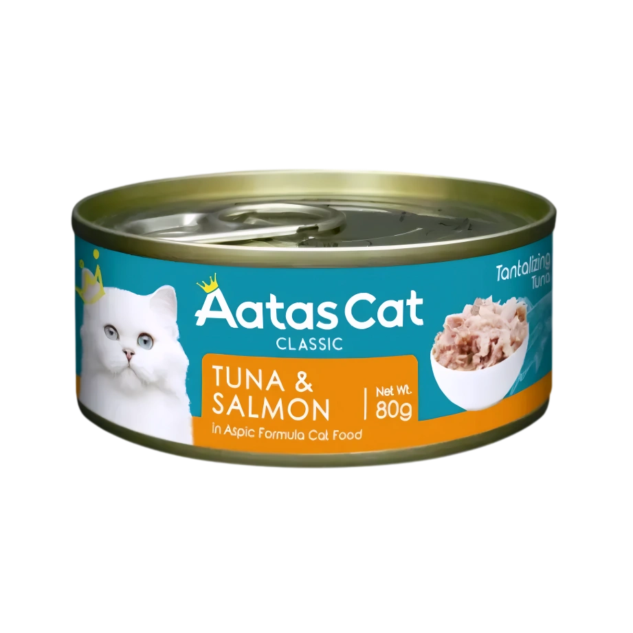 Aatas Cat Tantalizing Tuna & Salmon 80g Carton (24 Cans)-Aatas Cat-Catsmart-express