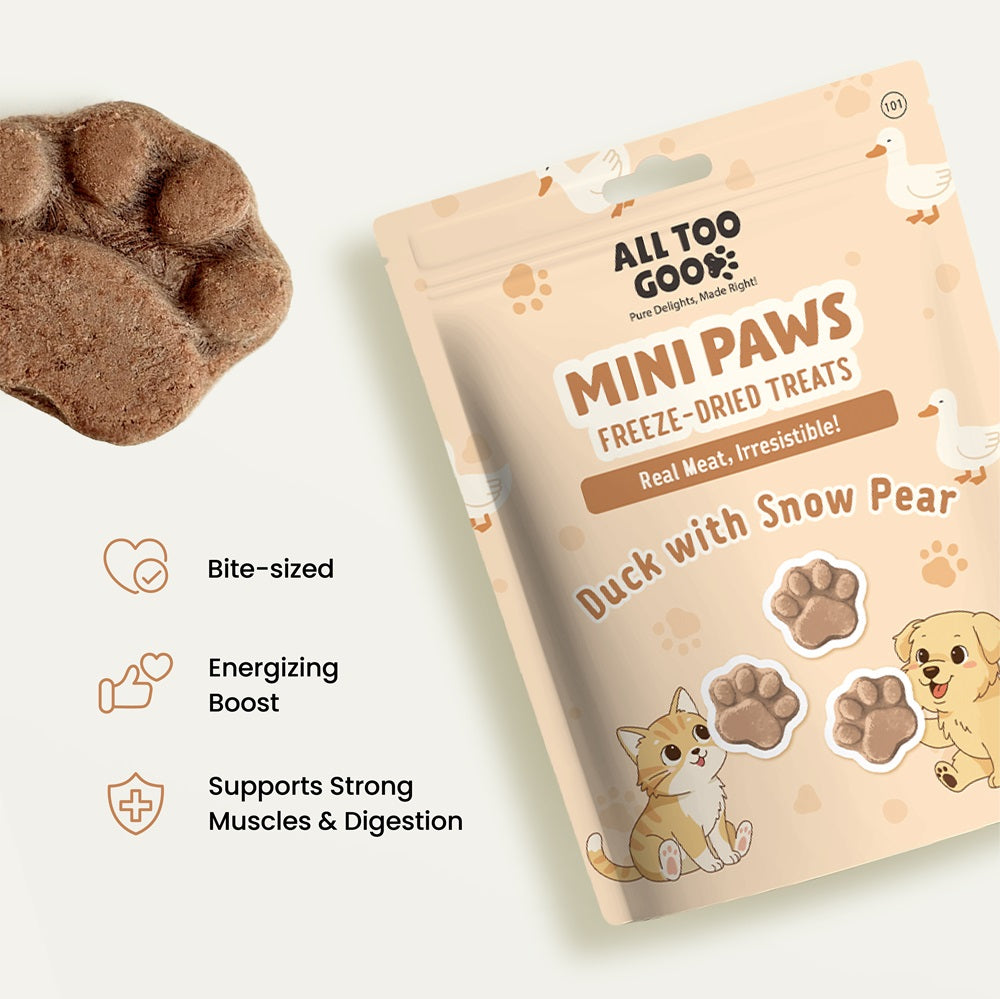 All Too Good Mini Paws Freeze-Dried Treats Duck 54g-All Too Good-Catsmart-express