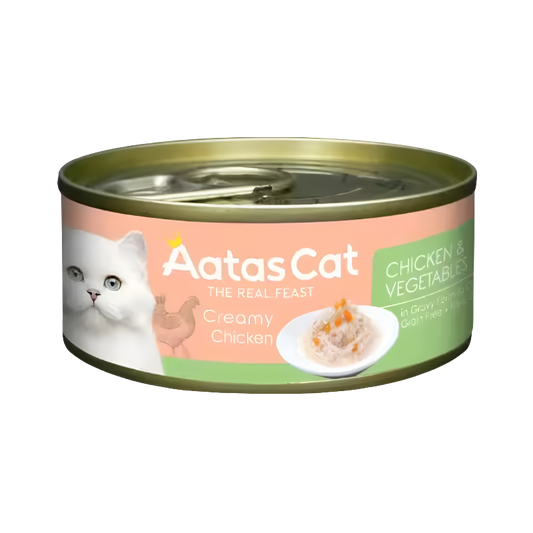 Aatas Cat Creamy Chicken & Vegetables 80g Carton (24 Cans)-Aatas Cat-Catsmart-express