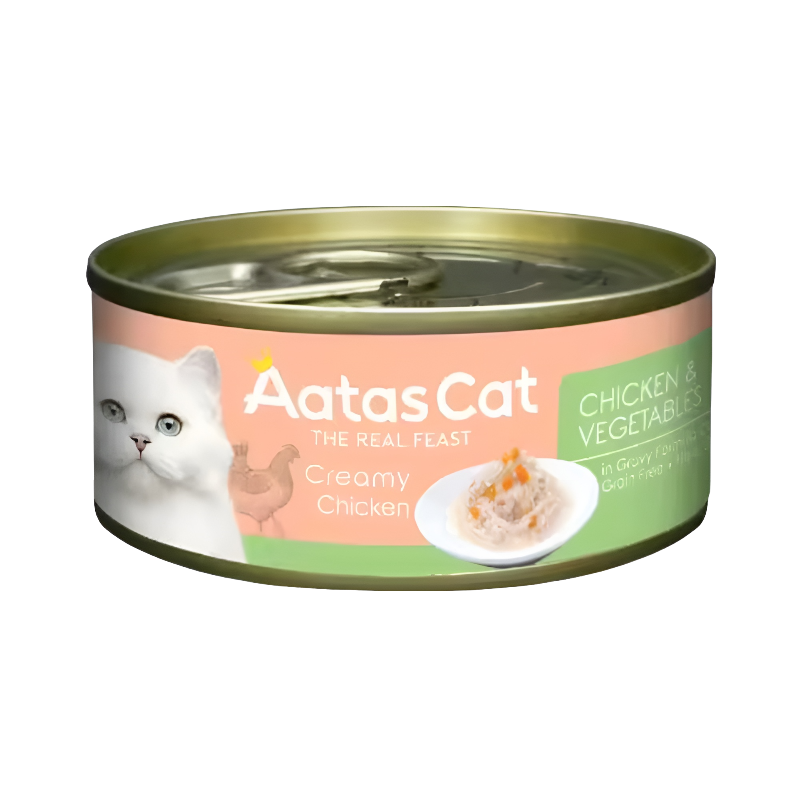 Aatas Cat Creamy Chicken & Vegetables 80g Carton (24 Cans)-Aatas Cat-Catsmart-express