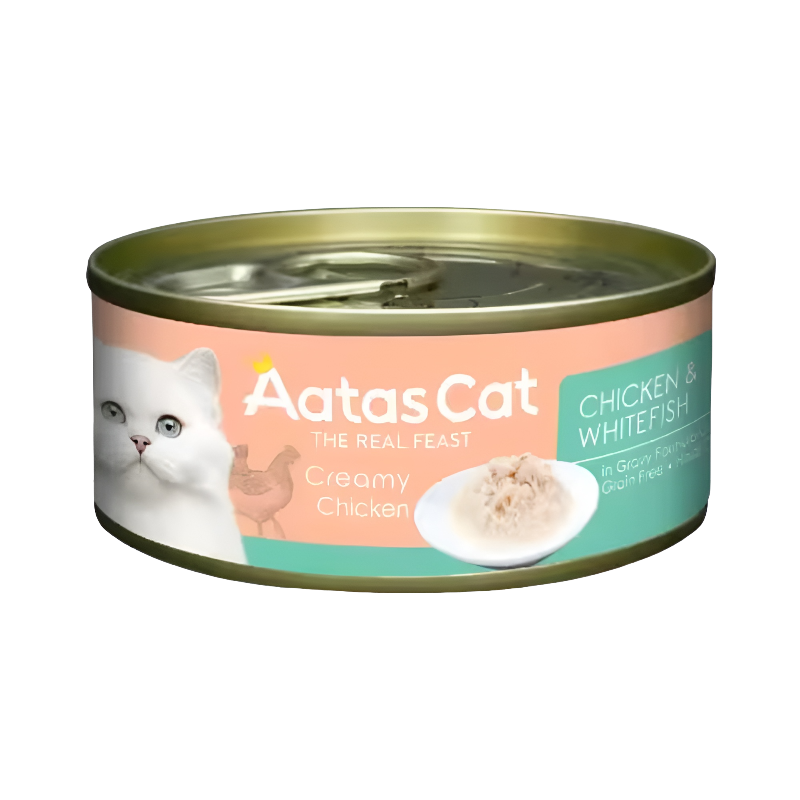 Aatas Cat Creamy Chicken & Whitefish 80g Carton (24 Cans)-Aatas Cat-Catsmart-express