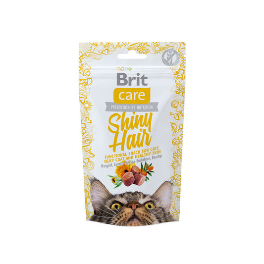 Brit Care Functional Snack for Shiny Hair 50g-Brit-Catsmart-express