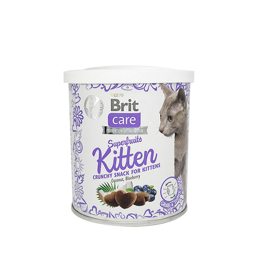 Brit Care Cat Superfruits Kitten Crunchy Snack with Coconut & Blueberry 100g-Brit-Catsmart-express