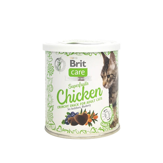 Brit Care Cat Superfruits Chicken Crunchy Snack with Sea Buckthorn & Blueberry 100g-Brit-Catsmart-express