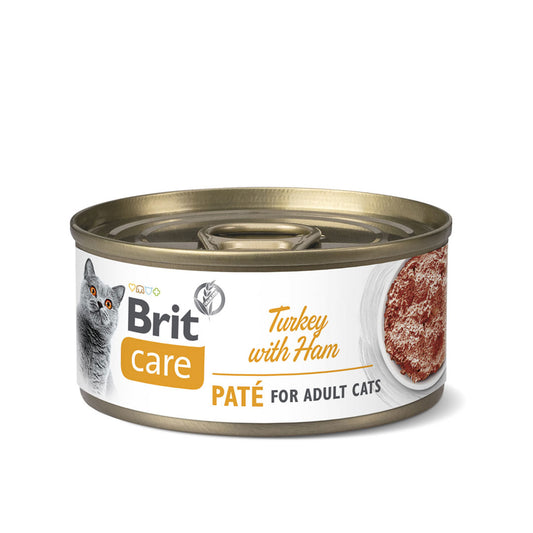 Brit Care Can Food Pate Turkey with Ham 70g (24 Cans)-Brit-Catsmart-express