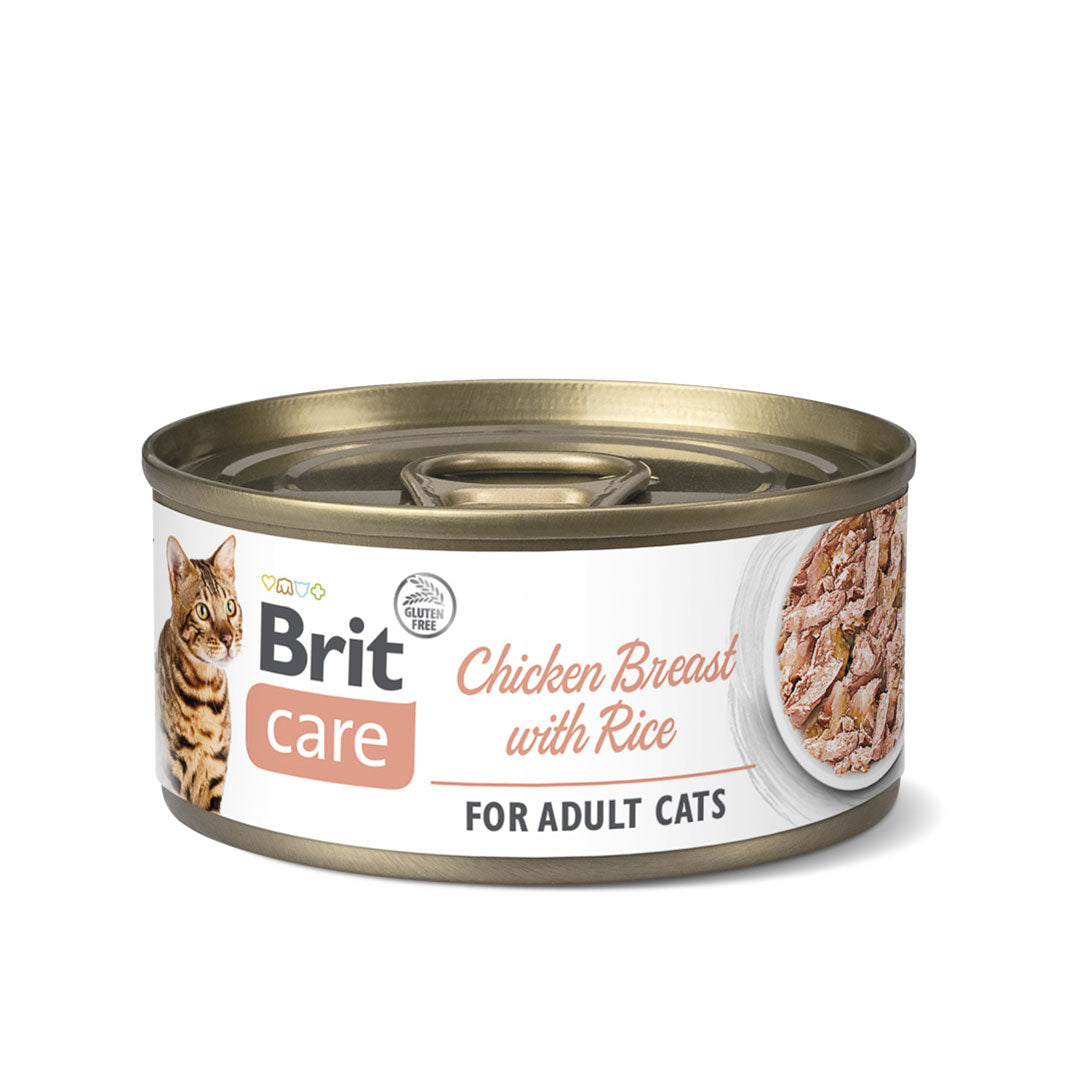 Brit Care Can Food Chicken Breast with Rice 70g-Brit-Catsmart-express