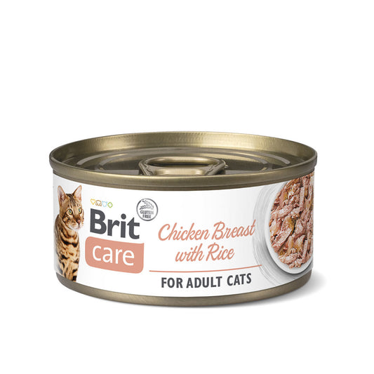 Brit Care Can Food Chicken Breast with Rice 70g (24 Cans)-Brit-Catsmart-express