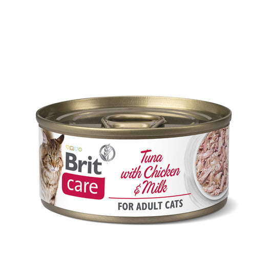 Brit Care Can Food Tuna with Chicken & Milk 70g (24 Cans)-Brit-Catsmart-express
