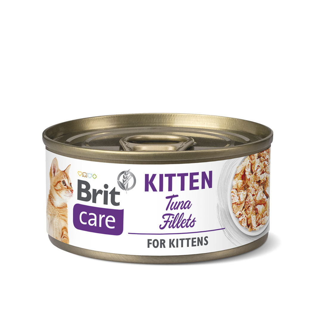 Brit Care Can Food Tuna Fillets Kittens 70g (24 Cans)-Brit-Catsmart-express