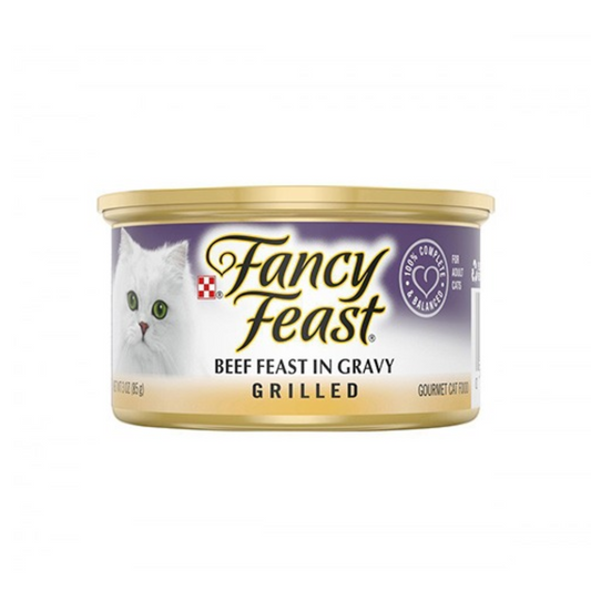 Fancy Feast Grilled Beef Feast in Gravy 85g Carton (24 Cans)-Fancy Feast-Catsmart-express