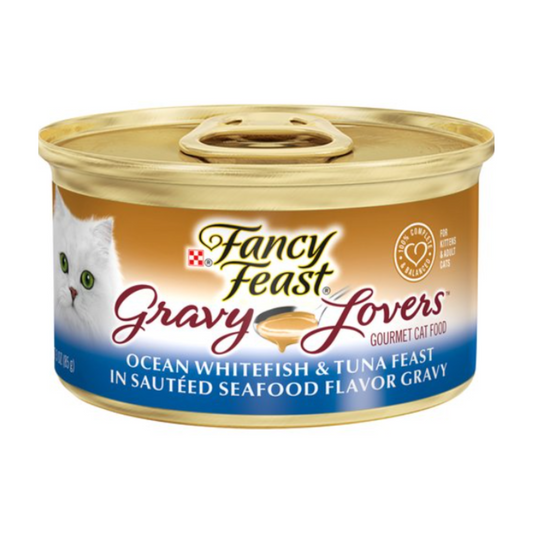 Fancy Feast Gravy Lovers Ocean Whitefish & Tuna Sauteed Seafood Flavor Gravy 85g-Fancy Feast-Catsmart-express