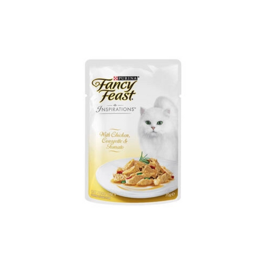 Fancy Feast Inspirations with Chicken, Courgette & Tomato 70g Cartons (24 Packs)-Fancy Feast-Catsmart-express