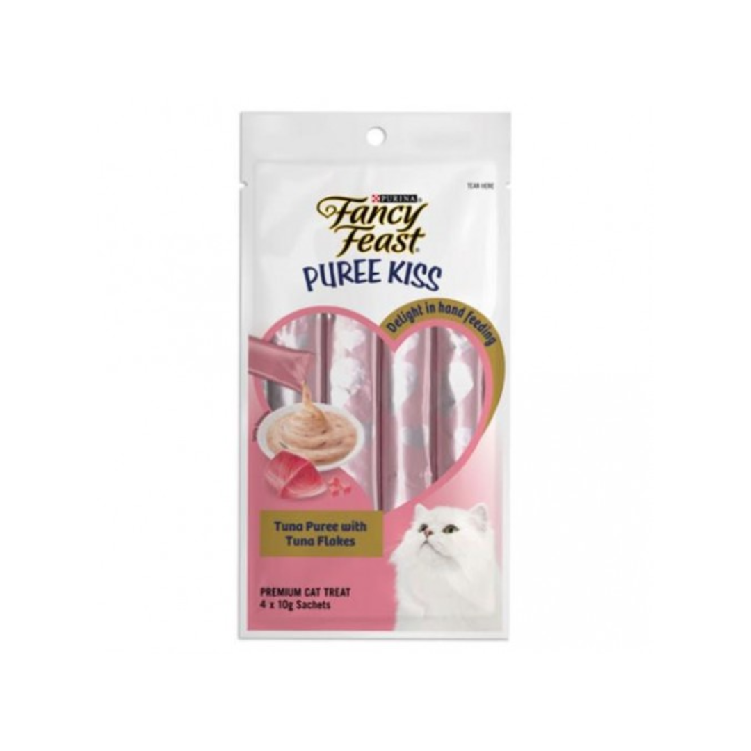 Fancy Feast Puree Kiss Tuna Puree with Tuna Flakes 10g x 4-Fancy Feast-Catsmart-express