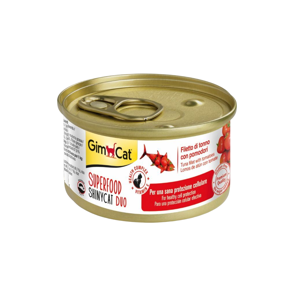 GimCat ShinyCat Superfood Filet Duo in Gravy Tuna With Tomatoes 70g-GimCat-Catsmart-express
