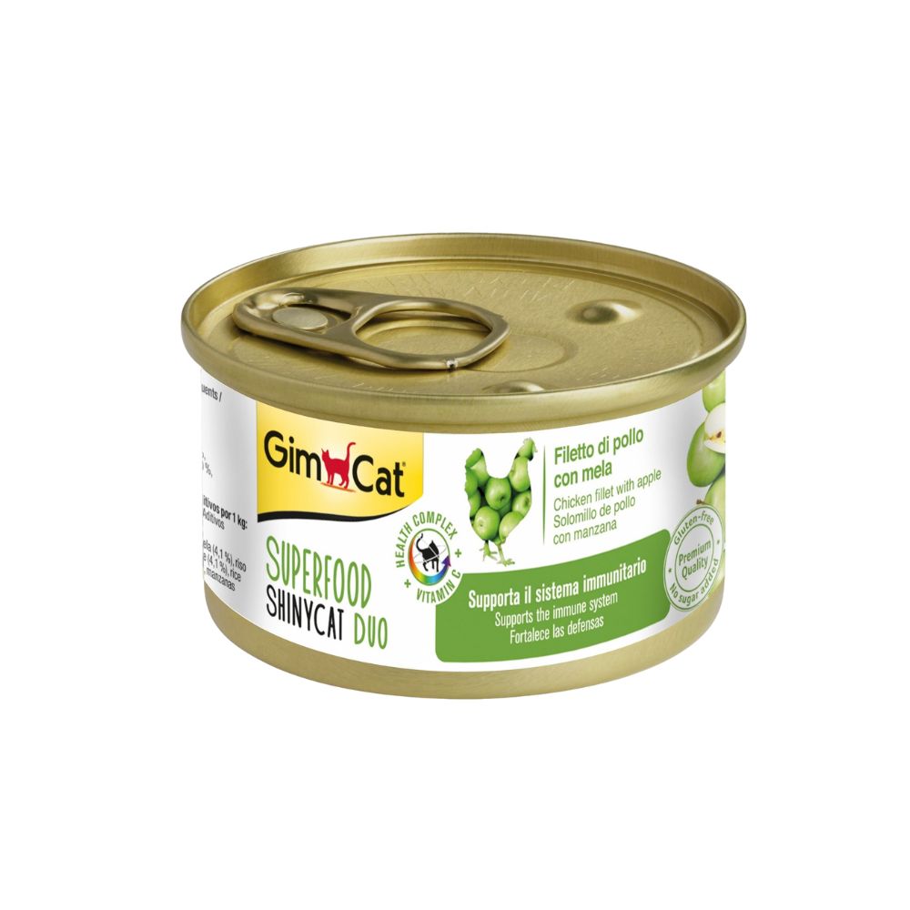 GimCat ShinyCat Superfood Filet Duo in Gravy Chicken With Apples 70g-GimCat-Catsmart-express