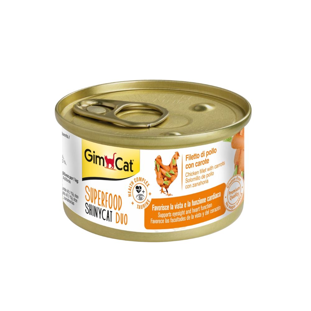 GimCat ShinyCat Superfood Filet Duo in Gravy Chicken With Carrots 70g-GimCat-Catsmart-express