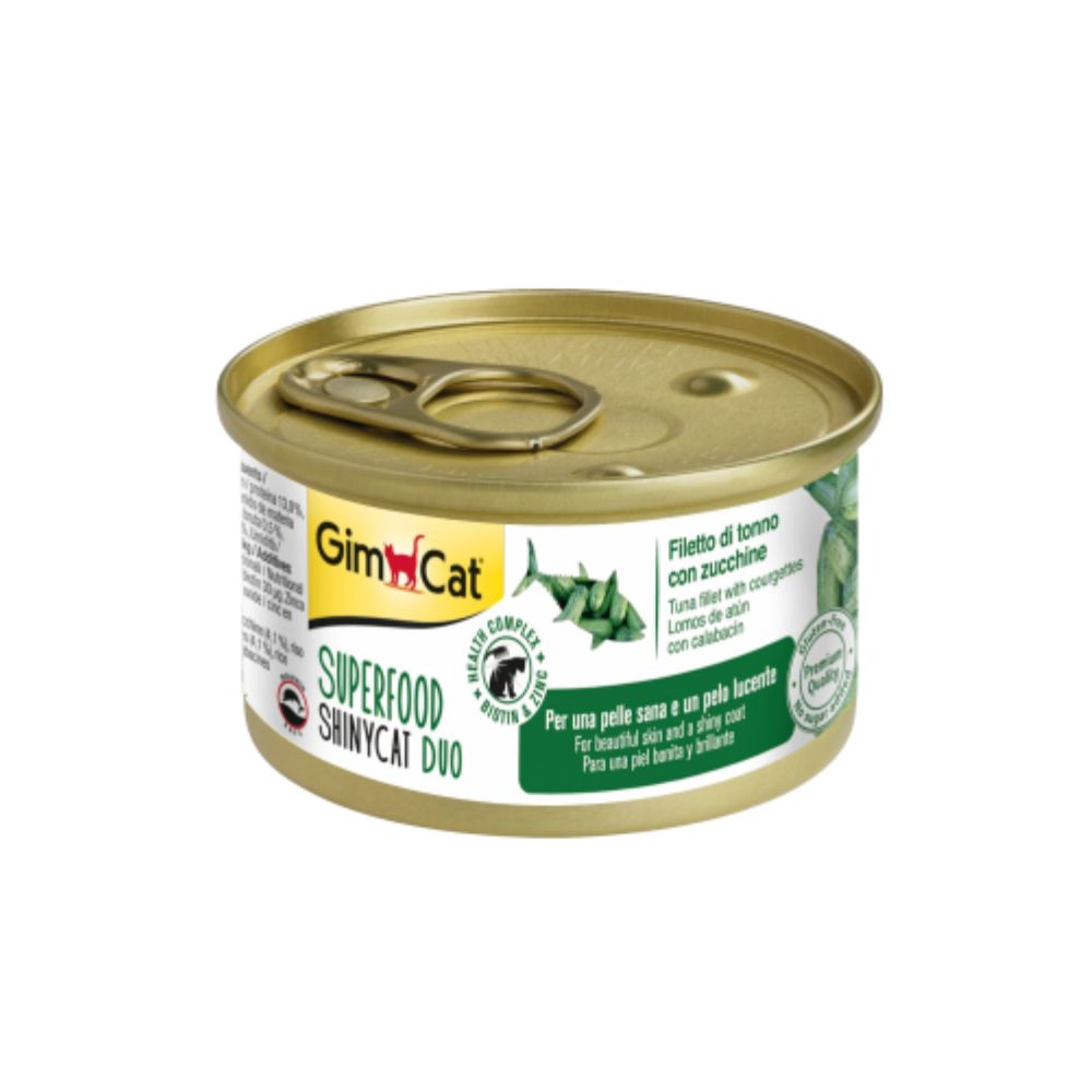 GimCat ShinyCat Superfood Filet Duo in Gravy Tuna With Courgettes 70g-GimCat-Catsmart-express