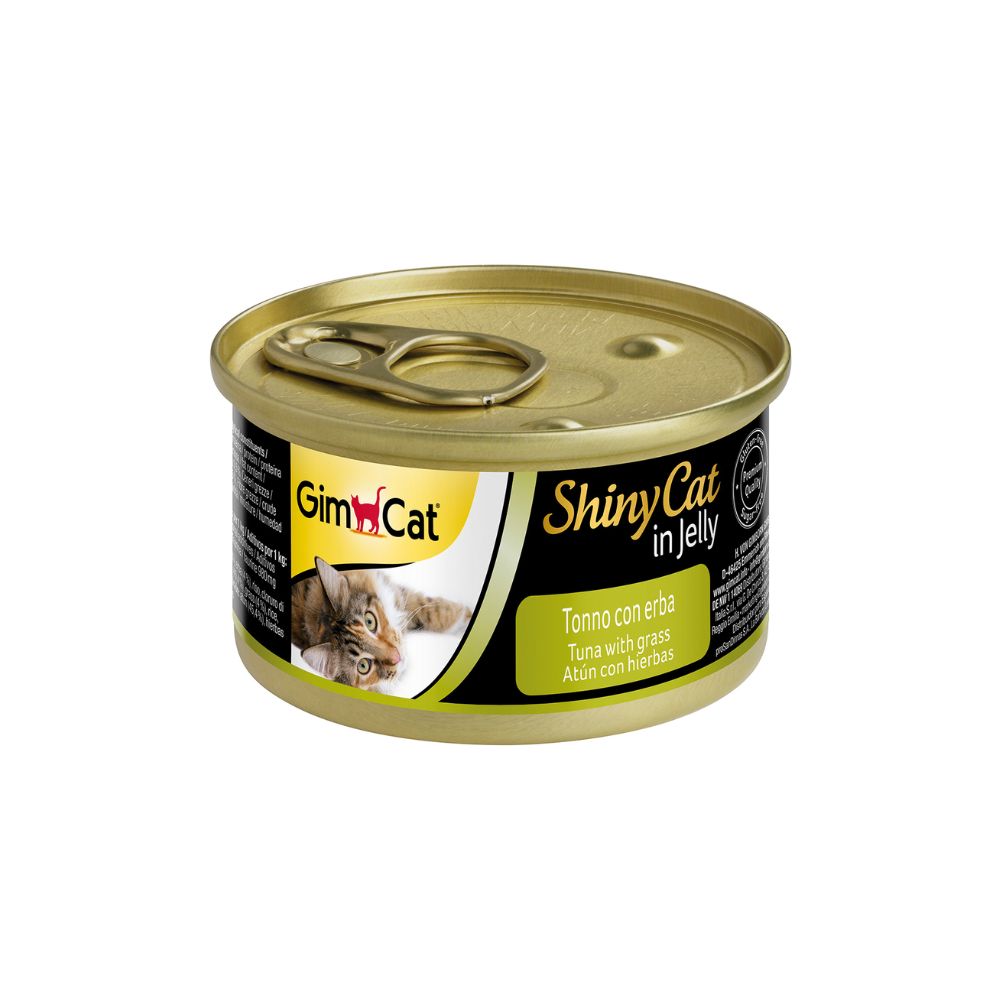 GimCat ShinyCat In Jelly Tuna & Grass 70g (24 cans)-GimCat-Catsmart-express