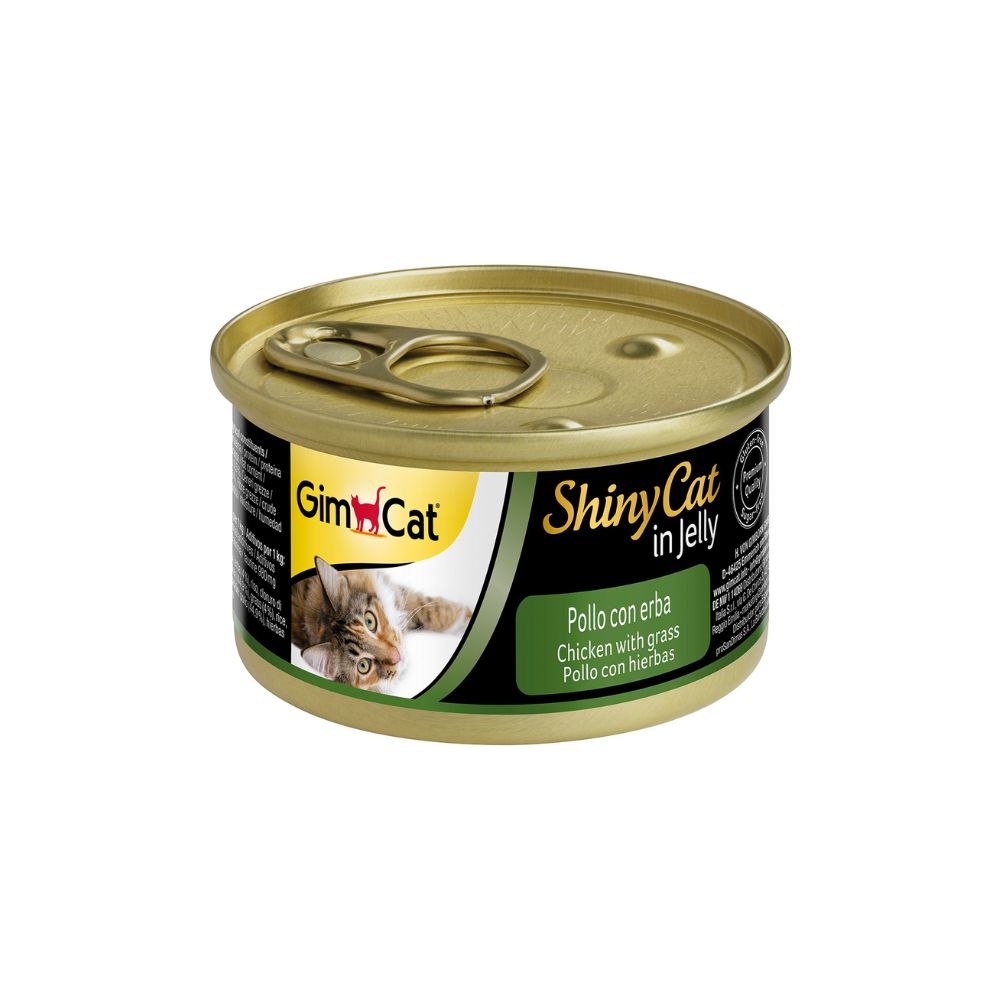 GimCat ShinyCat In Jelly Chicken With Grass 70g (24 cans)-GimCat-Catsmart-express