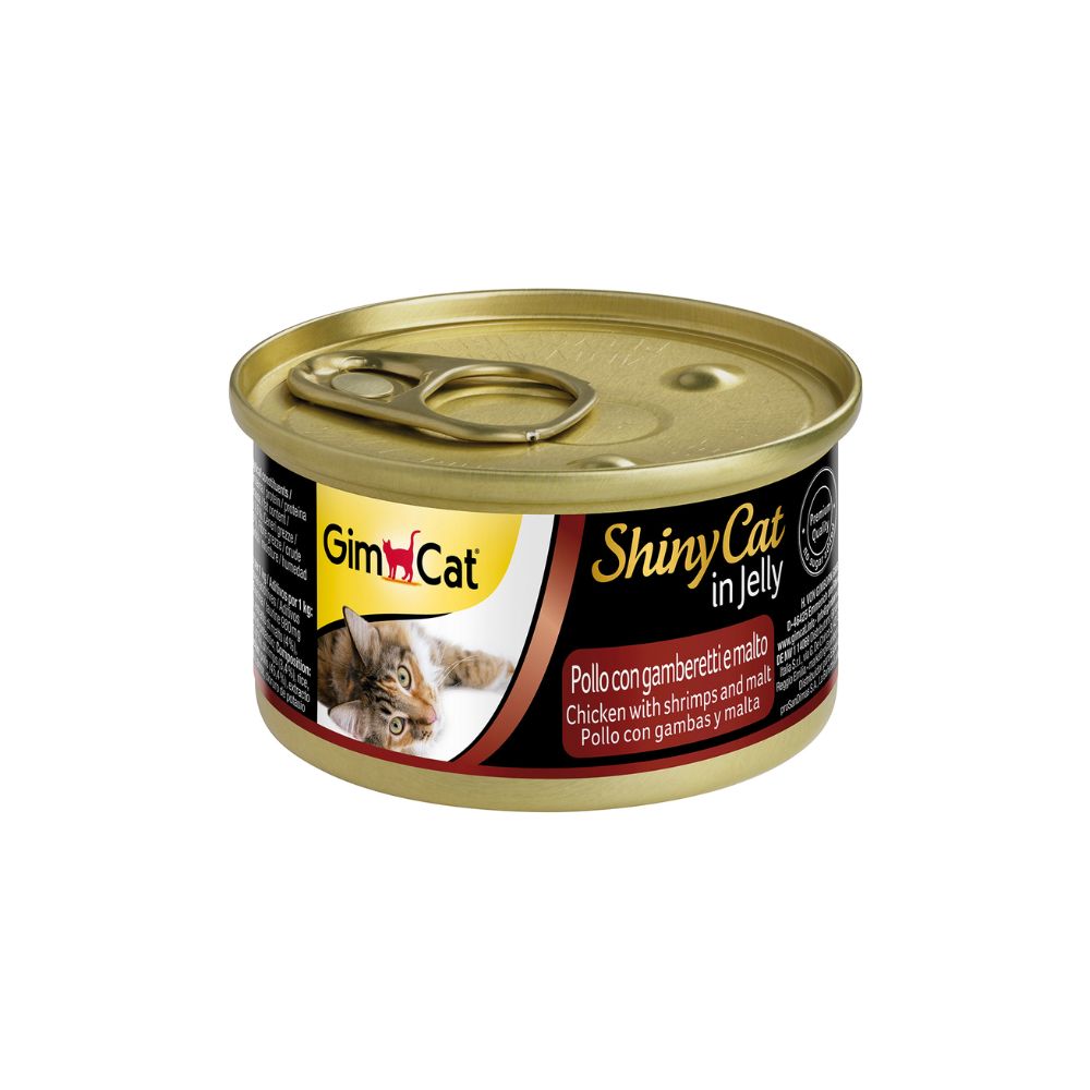 GimCat ShinyCat In Jelly Chicken With Shrimps & Malt 70g (24 cans)-GimCat-Catsmart-express