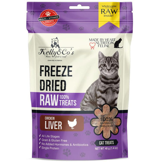 Kelly & Co's Cat Freeze-Dried Raw Treats Chicken Liver 40g-Kelly & Co's-Catsmart-express