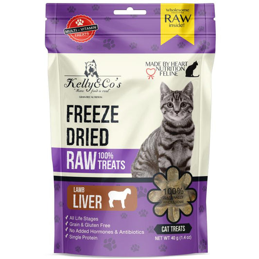 Kelly & Co's Cat Freeze-Dried Raw Treats Lamb Liver 40g-Kelly & Co's-Catsmart-express