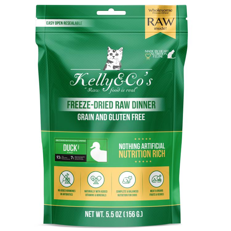 Kelly & Co's Cat Freezed-Dried Raw Dinner Duck with Mixed Fruits and Vegetables 156g-Kelly & Co's-Catsmart-express