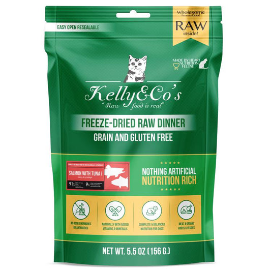 Kelly & Co's Cat Freezed-Dried Raw Dinner Salmon and Tuna with Mixed Fruits and Vegetables 156g-Kelly & Co's-Catsmart-express