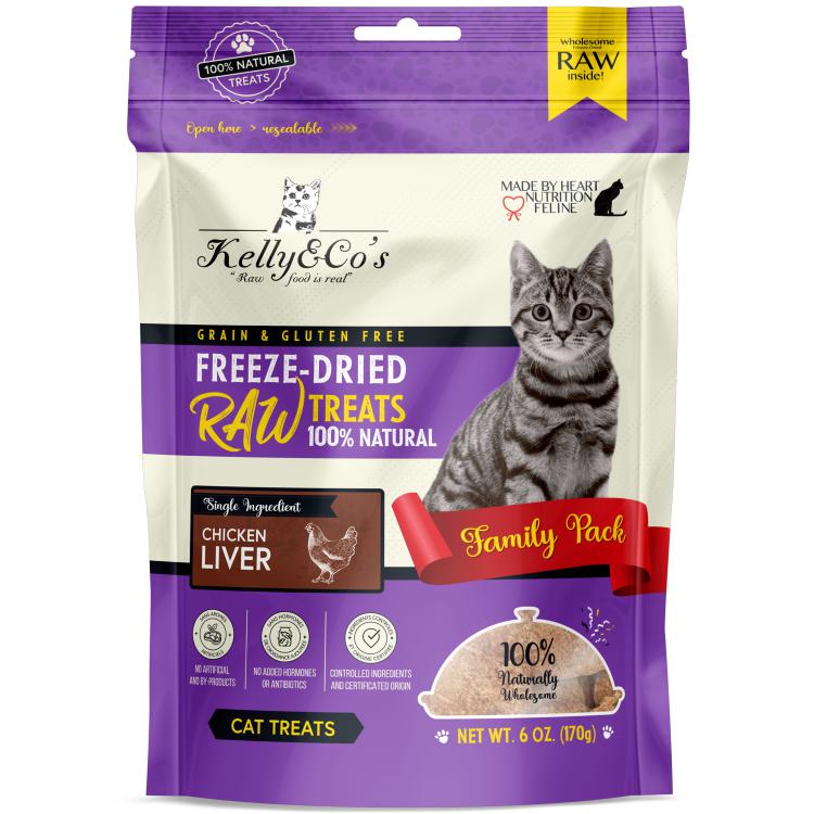 Kelly & Co's Cat Freeze-Dried Raw Treats Chicken Liver Family Pack 170g-Kelly & Co's-Catsmart-express