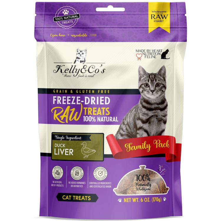 Kelly & Co's Cat Freeze-Dried Raw Treats Duck Liver Family Pack 170g-Kelly & Co's-Catsmart-express