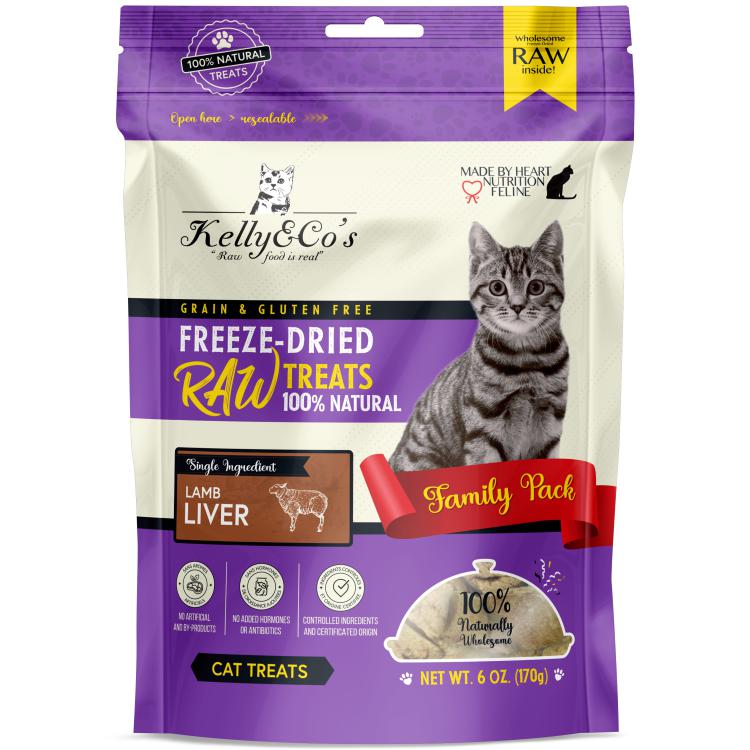 Kelly & Co's Cat Freeze-Dried Raw Treats Lamb Liver Family Pack 170g-Kelly & Co's-Catsmart-express