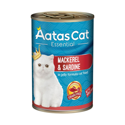 Aatas Cat Essential Mackerel & Sardine Cat Canned Food 400g Carton (24 Cans)-Aatas Cat-Catsmart-express