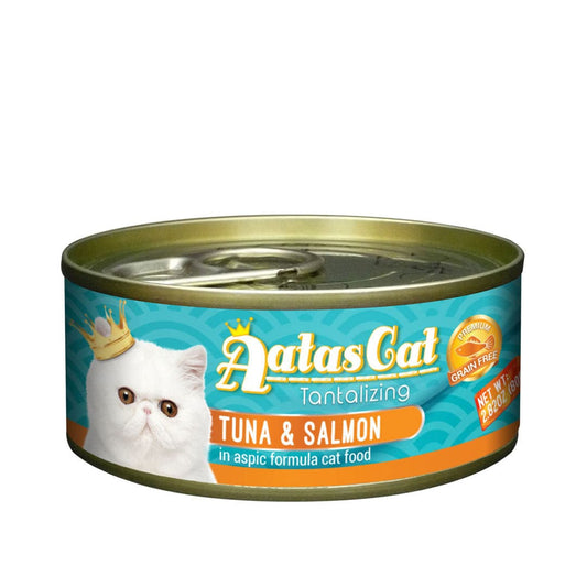 Aatas Cat Tantalizing Tuna & Salmon 80g Carton (24 Cans)-Aatas Cat-Catsmart-express