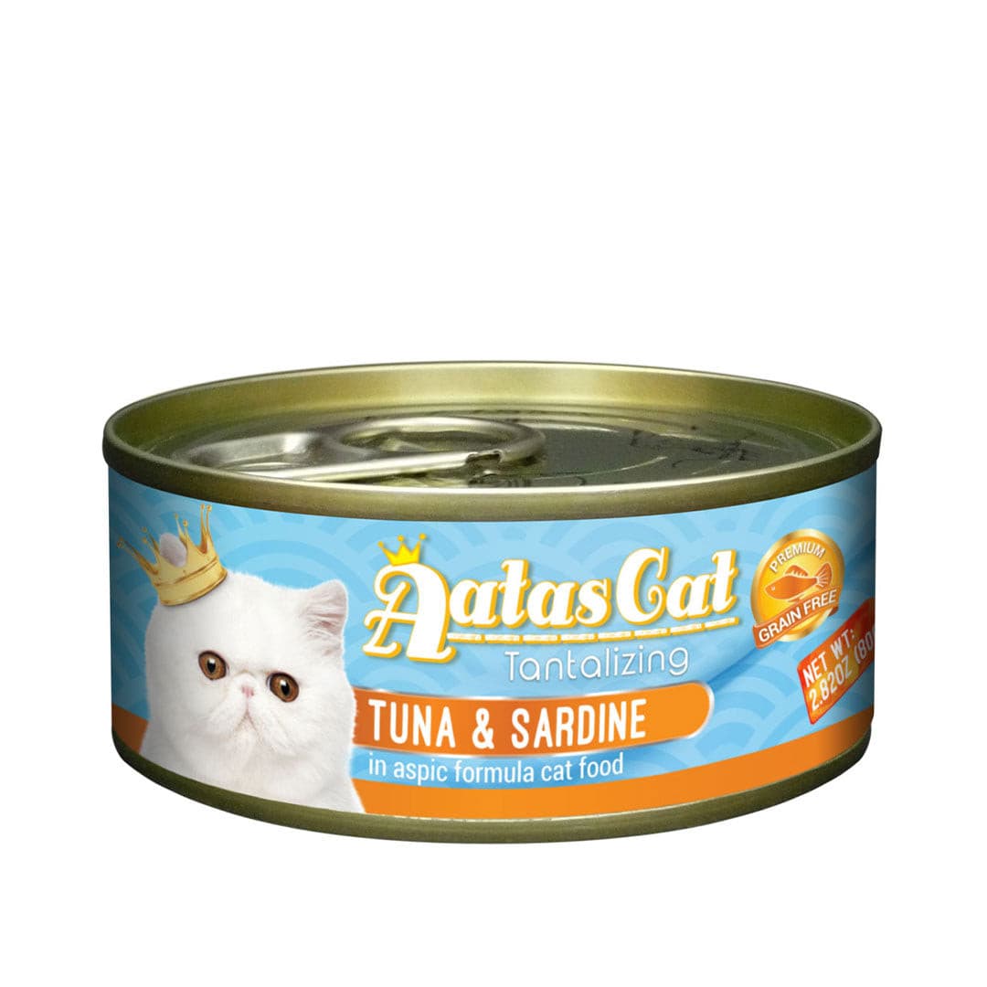 Aatas Cat Tantalizing Tuna & Sardine 80g Carton (24 Cans)-Aatas Cat-Catsmart-express