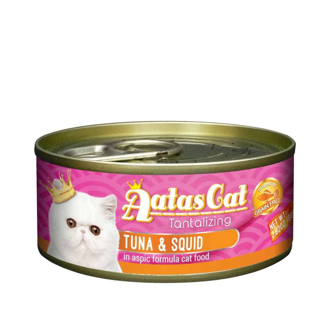 Aatas Cat Tantalizing Tuna & Squid 80g Carton (24 Cans)-Aatas Cat-Catsmart-express