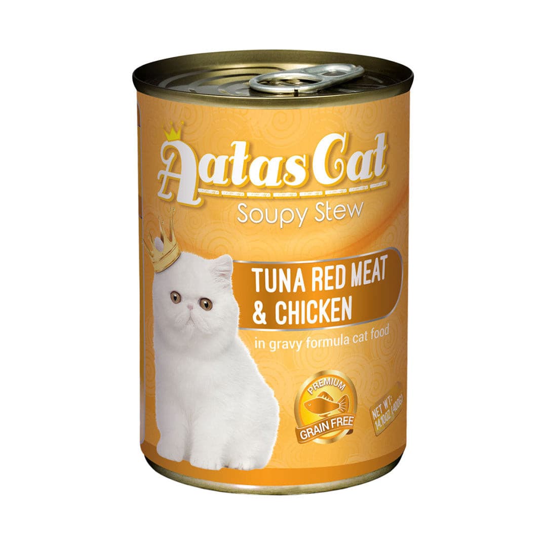 Aatas Cat Soupy Stew Tuna Red Meat & Chicken 400g Carton (24 Cans)-Aatas Cat-Catsmart-express