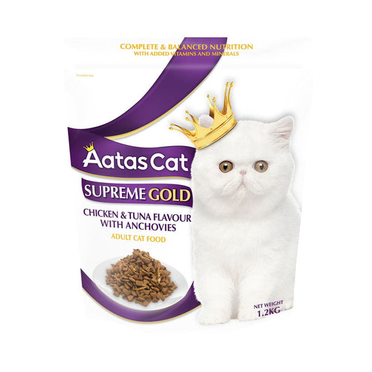 Aatas Cat Supreme Gold Chicken & Tuna Flavour With Anchovies 1.2kg-Aatas Cat-Catsmart-express