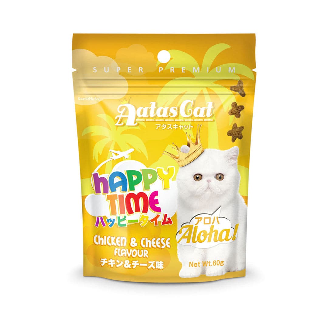 Aatas Cat Happy Time Aloha Chicken & Cheese 60g (4 Packs)-Aatas Cat-Catsmart-express