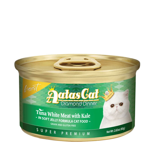 Aatas Cat Finest Diamond Dinner Tuna with Kale in Soft Jelly 80g Carton (24 Cans)-Aatas Cat-Catsmart-express