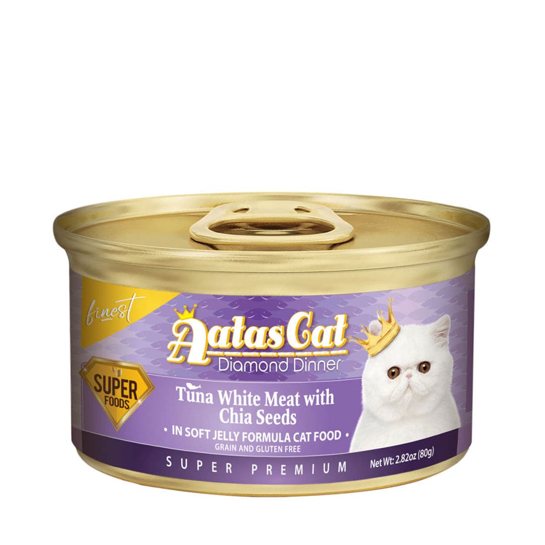 Aatas Cat Finest Diamond Dinner Tuna with Chia Seeds in Soft Jelly 80g Carton (24 Cans)-Aatas Cat-Catsmart-express