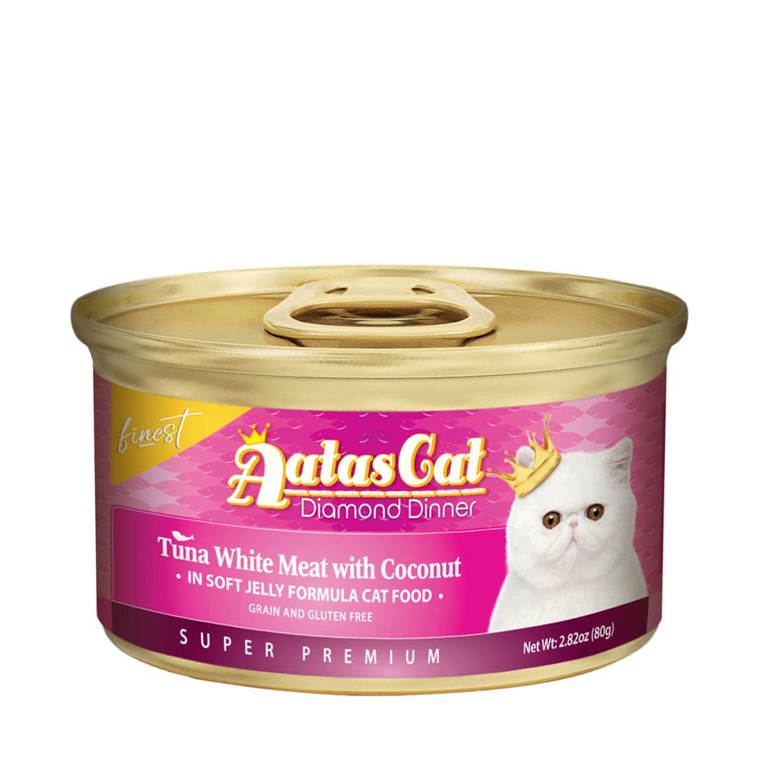 Aatas Cat Finest Diamond Dinner Tuna with Coconut in Soft Jelly 80g Carton (24 Cans)-Aatas Cat-Catsmart-express