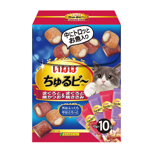 Ciao Churu Bee Festive Box (Grilled Chicken & Maguro) 10g x 10pcs (2 Boxes)-Ciao-Catsmart-express